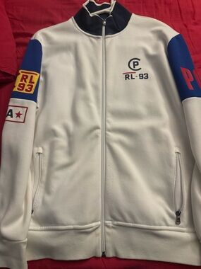 Polo by Ralph Lauren White, Blue & Red RL-93 Track Jacket